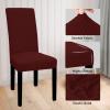 Easy-Going 100% Waterproof Dining Room Chair Cover Set of 6, Stretch Jacquard Parson Chair Slipcover Removable Washable Chair Protector for Home, Restaurant, Banquet (Large, Light Gray)(Wine)