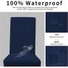 Easy-Going 100% Waterproof Dining Room Chair Cover Set of 6, Stretch Jacquard Parson Chair Slipcover Removable Washable Chair Protector for Home, Restaurant, Banquet (Large, Light Gray)(Navy)