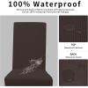 Easy-Going 100% Waterproof Dining Room Chair Cover Set of 6, Stretch Jacquard Parson Chair Slipcover Removable Washable Chair Protector for Home, Restaurant, Banquet (Large, Light Gray)(Chocolate)