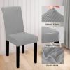 Easy-Going 100% Waterproof Dining Room Chair Cover Set of 6, Stretch Jacquard Parson Chair Slipcover Removable Washable Chair Protector for Home, Restaurant, Banquet (Large, Light Gray)(Light Gray)