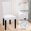 Easy-Going 100% Waterproof Dining Room Chair Cover Set of 6, Stretch Jacquard Parson Chair Slipcover Removable Washable Chair Protector for Home, Restaurant, Banquet (Large, Light Gray)(White)