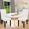 Easy-Going 100% Waterproof Dining Room Chair Cover Set of 6, Stretch Jacquard Parson Chair Slipcover Removable Washable Chair Protector for Home, Restaurant, Banquet (Large, Light Gray)(Cream)