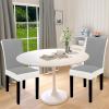 Easy-Going 100% Waterproof Dining Room Chair Cover Set of 6, Stretch Jacquard Parson Chair Slipcover Removable Washable Chair Protector for Home, Restaurant, Banquet (Large, Light Gray)(Light Gray/Cream)