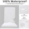 Easy-Going 100% Waterproof Dining Room Chair Cover Set of 6, Stretch Jacquard Parson Chair Slipcover Removable Washable Chair Protector for Home, Restaurant, Banquet (Large, Light Gray)(White)