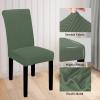 Easy-Going 100% Waterproof Dining Room Chair Cover Set of 6, Stretch Jacquard Parson Chair Slipcover Removable Washable Chair Protector for Home, Restaurant, Banquet (Large, Light Gray)(Grayish Green)