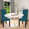 Easy-Going 100% Waterproof Dining Room Chair Cover Set of 6, Stretch Jacquard Parson Chair Slipcover Removable Washable Chair Protector for Home, Restaurant, Banquet (Large, Light Gray)(Peacock Blue)