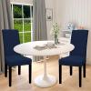 Easy-Going 100% Waterproof Dining Room Chair Cover Set of 6, Stretch Jacquard Parson Chair Slipcover Removable Washable Chair Protector for Home, Restaurant, Banquet (Large, Light Gray)(Navy)