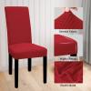 Easy-Going 100% Waterproof Dining Room Chair Cover Set of 6, Stretch Jacquard Parson Chair Slipcover Removable Washable Chair Protector for Home, Restaurant, Banquet (Large, Light Gray)(Red)