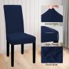 Easy-Going 100% Waterproof Dining Room Chair Cover Set of 6, Stretch Jacquard Parson Chair Slipcover Removable Washable Chair Protector for Home, Restaurant, Banquet (Large, Light Gray)(Navy)