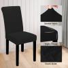 Easy-Going 100% Waterproof Dining Room Chair Cover Set of 6, Stretch Jacquard Parson Chair Slipcover Removable Washable Chair Protector for Home, Restaurant, Banquet (Large, Light Gray)(Black)