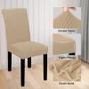 Easy-Going 100% Waterproof Dining Room Chair Cover Set of 6, Stretch Jacquard Parson Chair Slipcover Removable Washable Chair Protector for Home, Restaurant, Banquet (Large, Light Gray)(Sand)