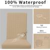 Easy-Going 100% Waterproof Dining Room Chair Cover Set of 6, Stretch Jacquard Parson Chair Slipcover Removable Washable Chair Protector for Home, Restaurant, Banquet (Large, Light Gray)(Sand)