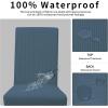 Easy-Going 100% Waterproof Dining Room Chair Cover Set of 6, Stretch Jacquard Parson Chair Slipcover Removable Washable Chair Protector for Home, Restaurant, Banquet (Large, Light Gray)(Bluestone)