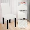 Easy-Going 100% Waterproof Dining Room Chair Cover Set of 6, Stretch Jacquard Parson Chair Slipcover Removable Washable Chair Protector for Home, Restaurant, Banquet (Large, Light Gray)(Cream)