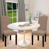 Easy-Going 100% Waterproof Dining Room Chair Cover Set of 6, Stretch Jacquard Parson Chair Slipcover Removable Washable Chair Protector for Home, Restaurant, Banquet (Large, Light Gray)(Camel)
