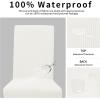 Easy-Going 100% Waterproof Dining Room Chair Cover Set of 6, Stretch Jacquard Parson Chair Slipcover Removable Washable Chair Protector for Home, Restaurant, Banquet (Large, Light Gray)(Cream)