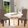 Easy-Going 100% Waterproof Dining Room Chair Cover Set of 6, Stretch Jacquard Parson Chair Slipcover Removable Washable Chair Protector for Home, Restaurant, Banquet (Large, Light Gray)(Brown)