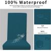 Easy-Going 100% Waterproof Dining Room Chair Cover Set of 6, Stretch Jacquard Parson Chair Slipcover Removable Washable Chair Protector for Home, Restaurant, Banquet (Large, Light Gray)(Peacock Blue)