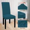Easy-Going 100% Waterproof Dining Room Chair Cover Set of 6, Stretch Jacquard Parson Chair Slipcover Removable Washable Chair Protector for Home, Restaurant, Banquet (Large, Light Gray)(Peacock Blue)