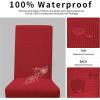 Easy-Going 100% Waterproof Dining Room Chair Cover Set of 6, Stretch Jacquard Parson Chair Slipcover Removable Washable Chair Protector for Home, Restaurant, Banquet (Large, Light Gray)(Red)