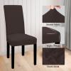 Easy-Going 100% Waterproof Dining Room Chair Cover Set of 6, Stretch Jacquard Parson Chair Slipcover Removable Washable Chair Protector for Home, Restaurant, Banquet (Large, Light Gray)(Chocolate)