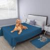 Easy-Going 100% Waterproof Dog Bed Cover, Non-Slip Pet Blanket for Furniture, Washable Couch Cover, Repleasement Sofa Cover (68×82 in,Gray)(Peacock Blue)