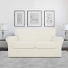 Easy-Going 2 Pieces Microfiber Stretch Chair Slipcover – Spandex Soft Fitted Sofa Couch Cover Washable Furniture Protector with Elastic Bottom Kids Pet Chocolate(Beige)
