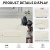 Easy-Going 2 Pieces Microfiber Stretch Chair Slipcover – Spandex Soft Fitted Sofa Couch Cover Washable Furniture Protector with Elastic Bottom Kids Pet Chocolate(Beige)