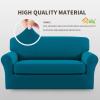 Easy-Going 2 Pieces Microfiber Stretch Sofa Slipcover – Spandex Soft Fitted Sofa Couch Cover, Washable Furniture Protector with Elastic Bottom Kids,Pet (Oversized Sofa, Dark Gray(Peacockblue)