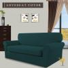 Easy-Going 2 Pieces Microfiber Stretch Sofa Slipcover – Spandex Soft Fitted Sofa Couch Cover, Washable Furniture Protector with Elastic Bottom Kids,Pet (Oversized Sofa, Light Gray)(Deepteal)