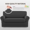 Easy-Going 2 Pieces Microfiber Stretch Sofa Slipcover – Spandex Soft Fitted Sofa Couch Cover, Washable Furniture Protector with Elastic Bottom Kids,Pet (Oversized Sofa, Dark Gray(Dark Gray)