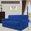 Easy-Going 2 Pieces Microfiber Stretch Sofa Slipcover – Spandex Soft Fitted Sofa Couch Cover, Washable Furniture Protector with Elastic Bottom Kids,Pet (Oversized Sofa, Dark Gray(Classicblue)