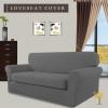 Easy-Going 2 Pieces Microfiber Stretch Sofa Slipcover – Spandex Soft Fitted Sofa Couch Cover, Washable Furniture Protector with Elastic Bottom Kids,Pet (Oversized Sofa, Dark Gray(Grey)