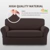 Easy-Going 2 Pieces Microfiber Stretch Sofa Slipcover – Spandex Soft Fitted Sofa Couch Cover, Washable Furniture Protector with Elastic Bottom Kids,Pet (Oversized Sofa, Dark Gray(Chocolate)