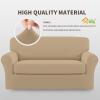 Easy-Going 2 Pieces Microfiber Stretch Sofa Slipcover – Spandex Soft Fitted Sofa Couch Cover, Washable Furniture Protector with Elastic Bottom Kids,Pet (Oversized Sofa, Dark Gray(Paleyellow)