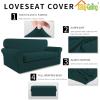 Easy-Going 2 Pieces Microfiber Stretch Sofa Slipcover – Spandex Soft Fitted Sofa Couch Cover, Washable Furniture Protector with Elastic Bottom Kids,Pet (Oversized Sofa, Light Gray)(Deepteal)
