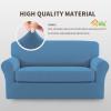 Easy-Going 2 Pieces Microfiber Stretch Sofa Slipcover – Spandex Soft Fitted Sofa Couch Cover, Washable Furniture Protector with Elastic Bottom Kids,Pet (Oversized Sofa, Dark Gray(Lightblue)
