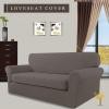 Easy-Going 2 Pieces Microfiber Stretch Sofa Slipcover – Spandex Soft Fitted Sofa Couch Cover, Washable Furniture Protector with Elastic Bottom Kids,Pet (Oversized Sofa, Dark Gray(Taupe)