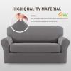 Easy-Going 2 Pieces Microfiber Stretch Sofa Slipcover – Spandex Soft Fitted Sofa Couch Cover, Washable Furniture Protector with Elastic Bottom Kids,Pet (Oversized Sofa, Dark Gray(Lightgray)