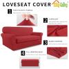 Easy-Going 2 Pieces Microfiber Stretch Sofa Slipcover – Spandex Soft Fitted Sofa Couch Cover, Washable Furniture Protector with Elastic Bottom Kids,Pet (Oversized Sofa, Light Gray)(Christmasred)