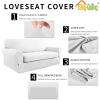 Easy-Going 2 Pieces Microfiber Stretch Sofa Slipcover – Spandex Soft Fitted Sofa Couch Cover, Washable Furniture Protector with Elastic Bottom Kids,Pet (Oversized Sofa, Dark Gray(Snowwhite)
