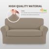 Easy-Going 2 Pieces Microfiber Stretch Sofa Slipcover – Spandex Soft Fitted Sofa Couch Cover, Washable Furniture Protector with Elastic Bottom Kids,Pet (Oversized Sofa, Light Gray)(Natural)