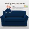 Easy-Going 2 Pieces Microfiber Stretch Sofa Slipcover – Spandex Soft Fitted Sofa Couch Cover, Washable Furniture Protector with Elastic Bottom Kids,Pet (Oversized Sofa, Light Gray)(Navy)