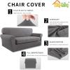 Easy-Going 2 Pieces Microfiber Stretch Sofa Slipcover – Spandex Soft Fitted Sofa Couch Cover, Washable Furniture Protector with Elastic Bottom Kids,Pet (Oversized Sofa, Dark Gray(Lightgray)