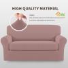 Easy-Going 2 Pieces Microfiber Stretch Sofa Slipcover – Spandex Soft Fitted Sofa Couch Cover, Washable Furniture Protector with Elastic Bottom Kids,Pet (Oversized Sofa, Light Gray)(Pink)
