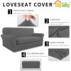 Easy-Going 2 Pieces Microfiber Stretch Sofa Slipcover – Spandex Soft Fitted Sofa Couch Cover, Washable Furniture Protector with Elastic Bottom Kids,Pet (Oversized Sofa, Light Gray)(Grey)