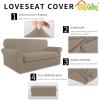 Easy-Going 2 Pieces Microfiber Stretch Sofa Slipcover – Spandex Soft Fitted Sofa Couch Cover, Washable Furniture Protector with Elastic Bottom Kids,Pet (Oversized Sofa, Dark Gray(Natural)