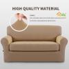 Easy-Going 2 Pieces Microfiber Stretch Sofa Slipcover – Spandex Soft Fitted Sofa Couch Cover, Washable Furniture Protector with Elastic Bottom Kids,Pet (Oversized Sofa, Dark Gray(Camel)