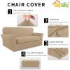 Easy-Going 2 Pieces Microfiber Stretch Sofa Slipcover – Spandex Soft Fitted Sofa Couch Cover, Washable Furniture Protector with Elastic Bottom Kids,Pet (Oversized Sofa, Light Gray)(Paleyellow)