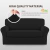 Easy-Going 2 Pieces Microfiber Stretch Sofa Slipcover – Spandex Soft Fitted Sofa Couch Cover, Washable Furniture Protector with Elastic Bottom Kids,Pet (Oversized Sofa, Dark Gray(Black)